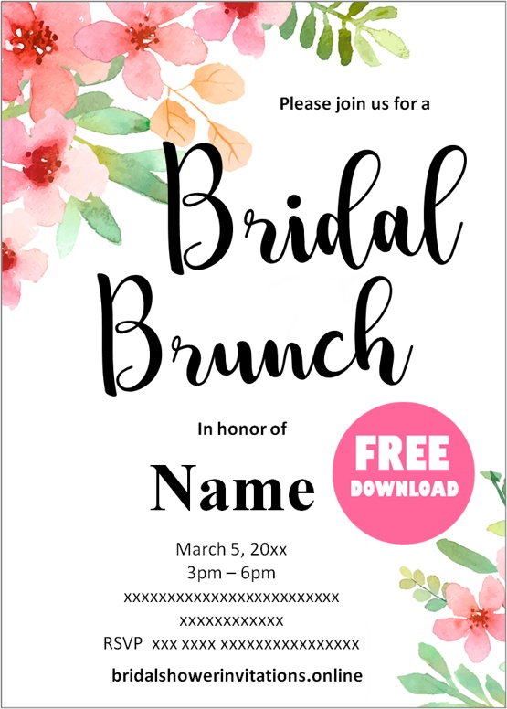 printable bridal shower invitations