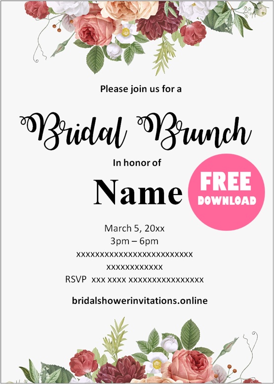 bridal brunch shower invitations free printable