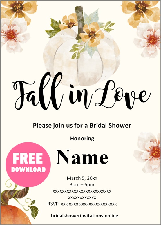 free printable bridal shower invitations