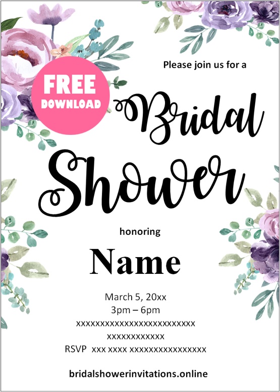 free printable bridal shower invitations