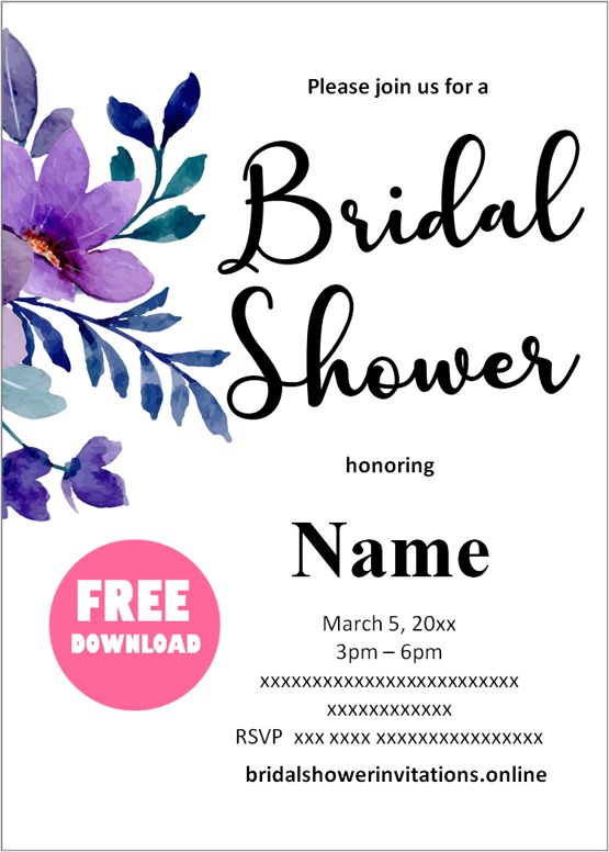 free printable bridal shower invitations templates