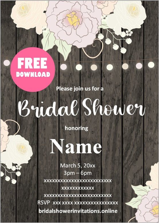 bridal shower invitations free printable