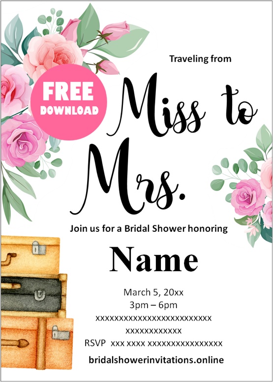 free printable bridal shower invitations