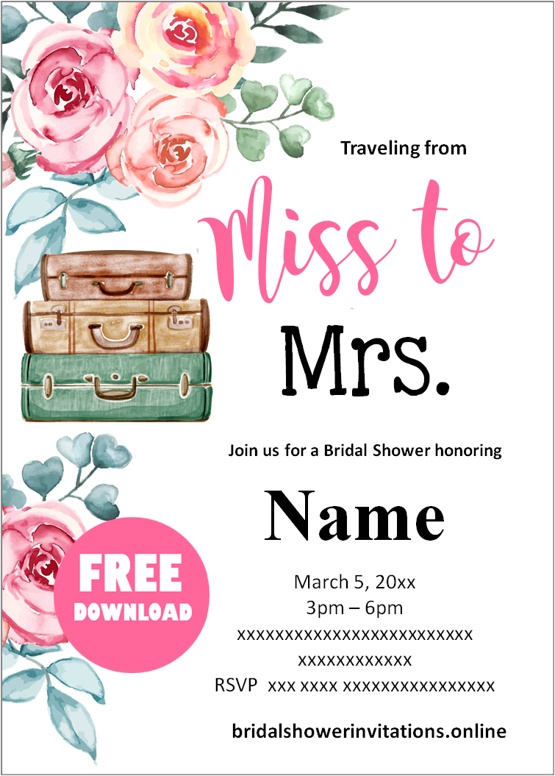 free printable bridal shower invitations templates