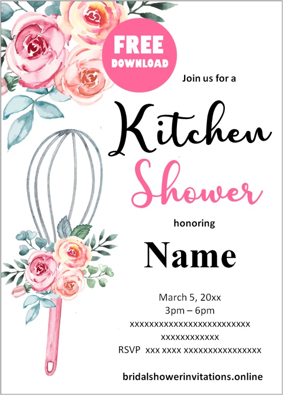 Kitchen Bridal Shower Invitation, Pampered Chef Bridal Shower Invite,  Digital Printable 